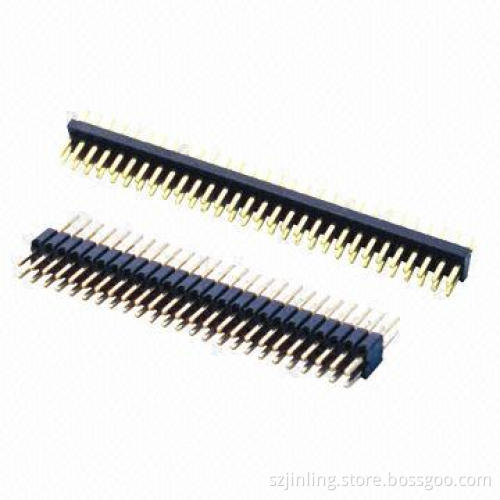 1.27mm pin header, dual row, straight angle, 1.5mm height, high temperature insulator